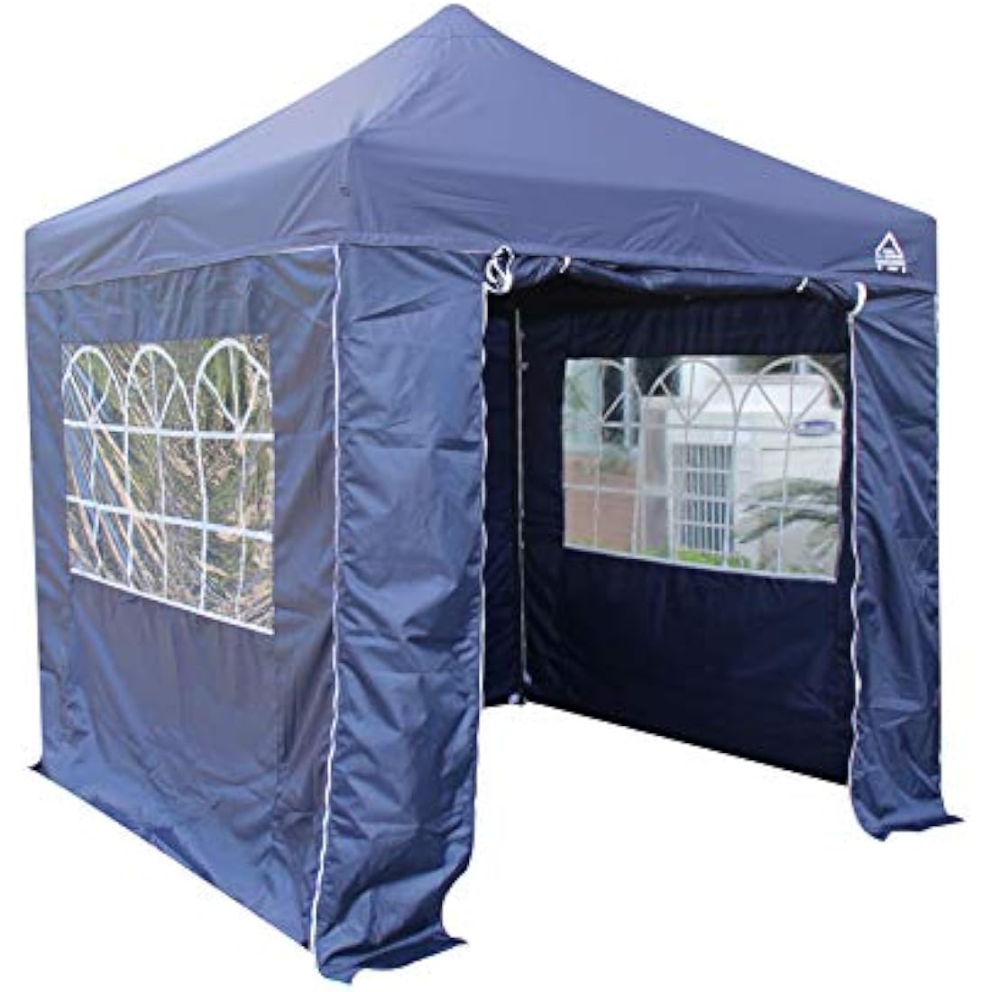 All Seasons Gazebos | 2.5x2.5m Fully Waterproof, Heavy Duty Pop Up Gazebo | 4 Side Walls & Accessory Pack (Navy Blue)