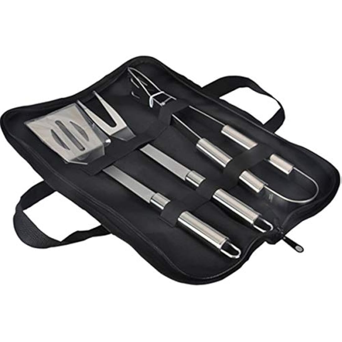 GQC 3PCS BBQ Grill Tool Set, Stainless Steel Barbecue Grilling Utensils Kit with Carry Bag, Spatula, Tongs and Fork BBQ Tool Accessories for BBQ Cooking Outdoor Camping…