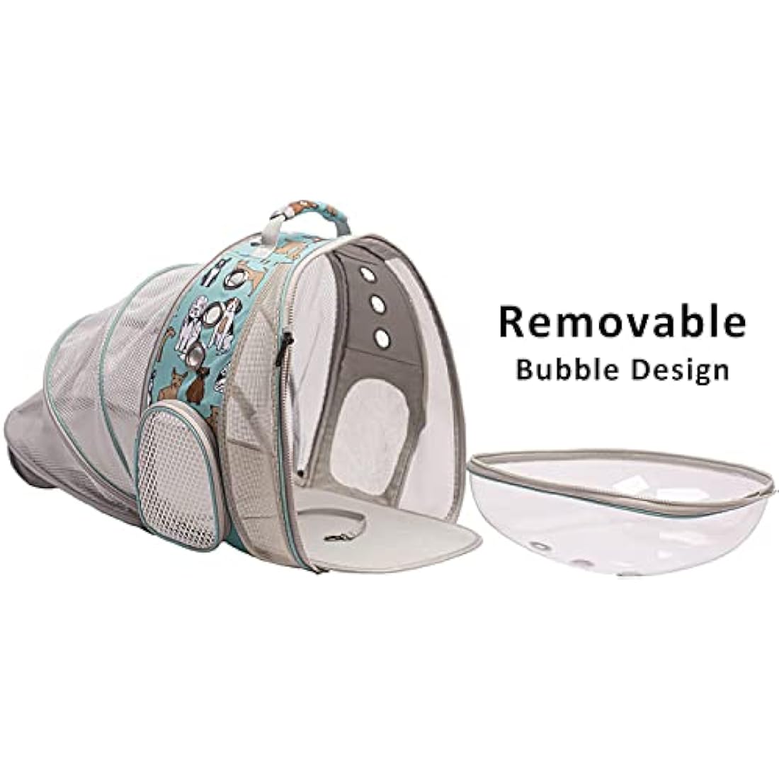 Interfashioner® Expandable Cat Backpack Carrier, Front & Back Dual Extension Clear Bubble Pet Backpack Carrier for Fat Cats Small Dogs up to 9kgs, Backpack for Large Cats