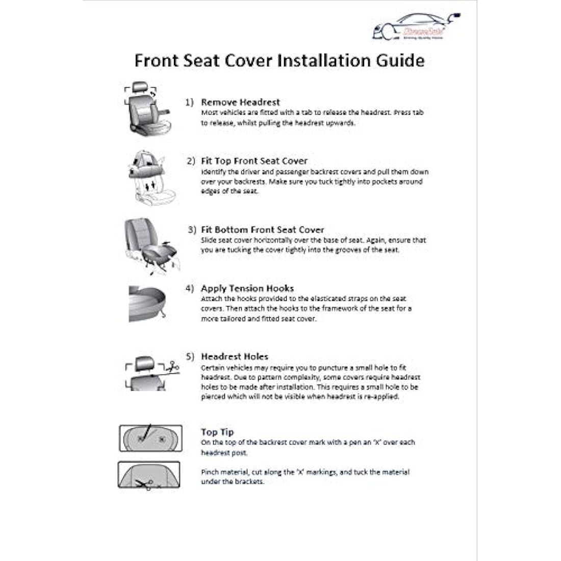 XtremeAuto® Carnaby Grey/Black Universal Car Seat Covers Set