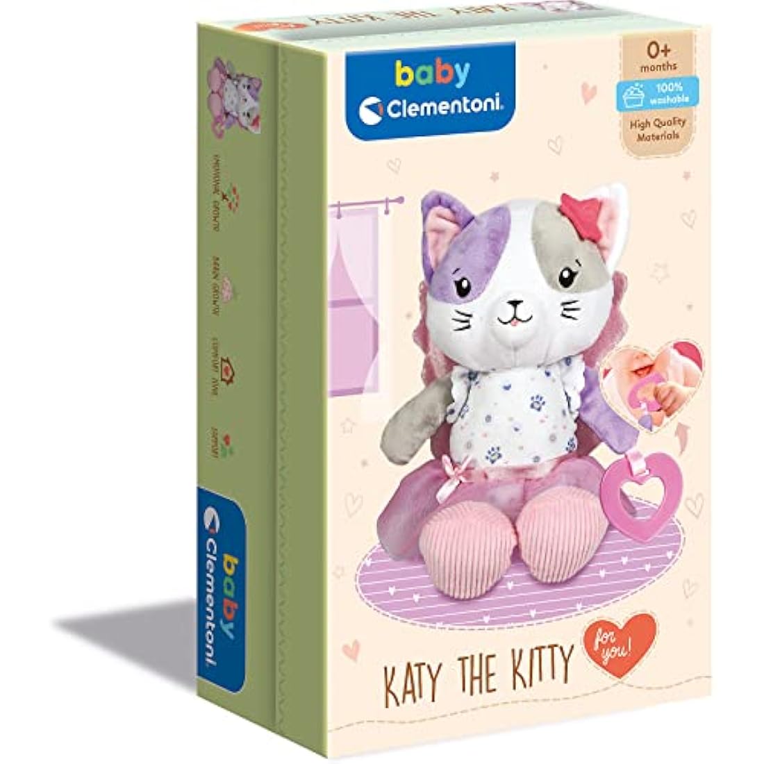 Clementoni Baby 17420, Katy the Kitty Plush Toy for babies, Ages 0 months Plus