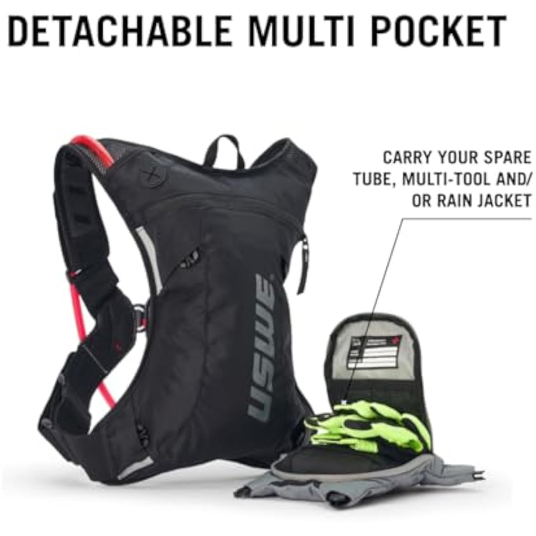 USWE RAW Hydration Backpack with Hydration Bladder, Premium Bounce Free Backpack for Enduro and Dirt Bike