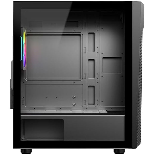 CiT Alpha Micro-ATX PC Gaming Case With ARGB LED Strip, 1 x 120mm ARGB Three-Sided Infinity Fan & Tempered Glass Side Panel | Black