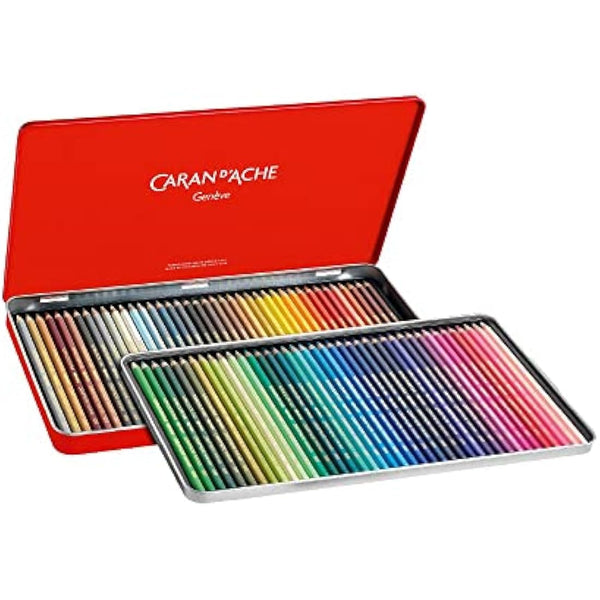 Caran Dache Metal tin with 80 assorted colours