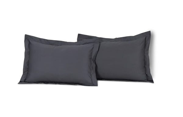 Sapphire Collection Egyptian Cotton 500 TC Hotel White Bedding Set Duvet Cover with Oxford Style Pillowcase Pair (Grey, Double)