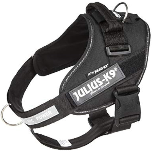 Julius-K9, IDC Powerharness, Dog Harness with Front Control Y-Belt, Black, Size: M/0