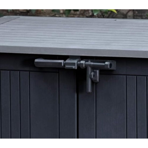Keter Store it Out Nova Outdoor Garden Storage Shed, 32 x 71.5 x 113.5 cm, Dark Grey with Light Grey Lid