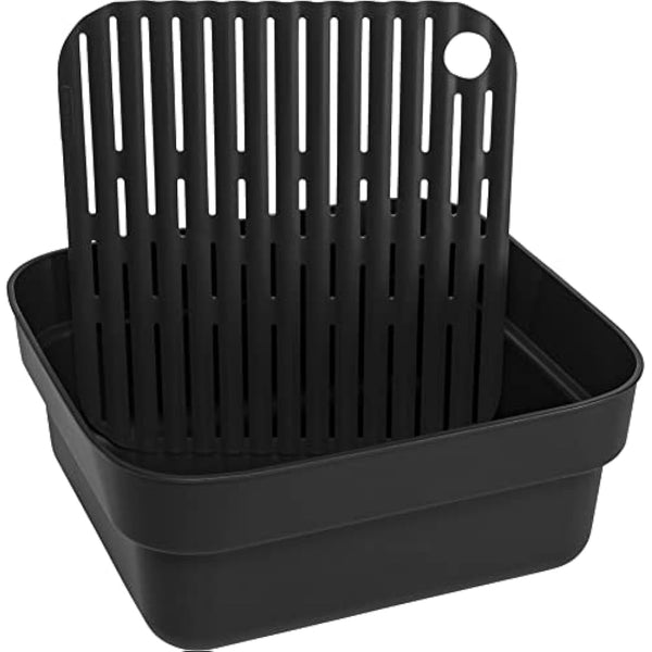 Brabantia Washing Up Bowl with Removable Draining Tray (Dark Grey) Ideal for Rectangular/Square Kitchen Sinks (34.8 x 37.9 x 15.9cm)