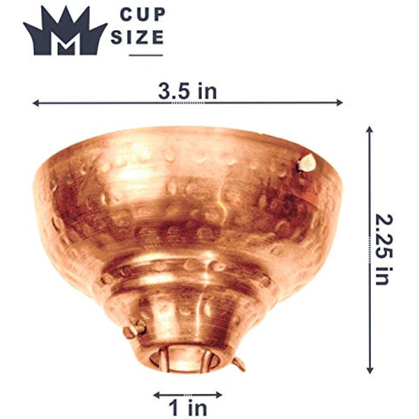 Monarch Pure Copper Eastern Hammered Cup Rain Chain, 8-1/2-Feet Length