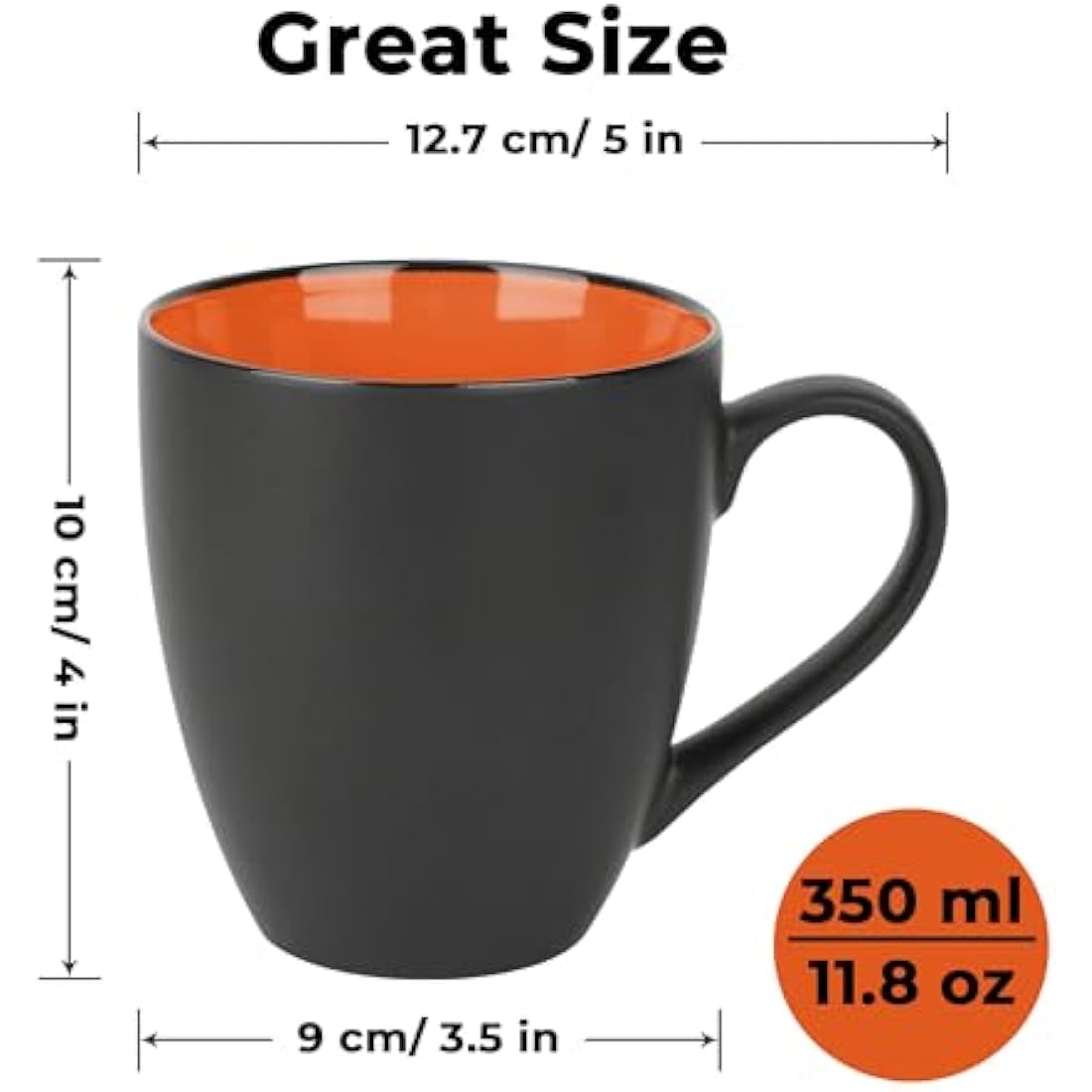 MIAMIO - 6 x 350 ml Stoneware Coffee Mug/Cup Set - Le Papillon Collection (Mixed)