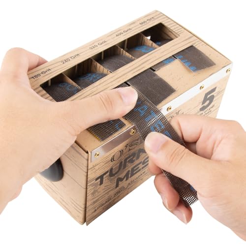 O'SKOOL Turners Mesh Sanding Abrasive Roll with Dispenser – 5 Grits Variety Pack (180, 240, 320, 400, 600)