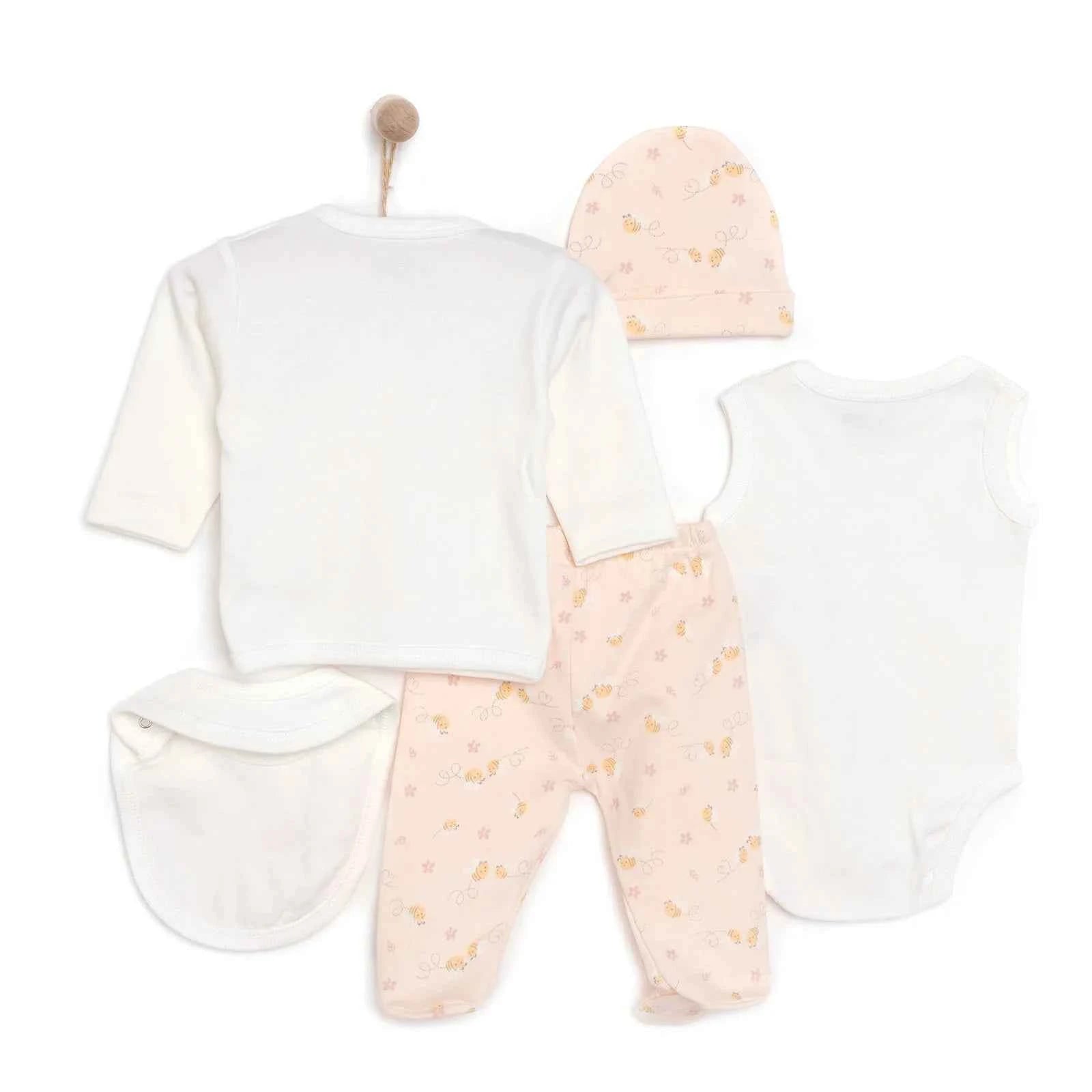 HelloBaby Girl 5 Piece Newborn Gift Set - Yellow