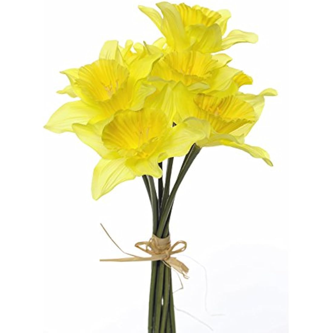 FloristryWarehouse Artificial Silk Daffodils Bunch 9 Stems Realistic Yellow Daffodil flowers 33cm