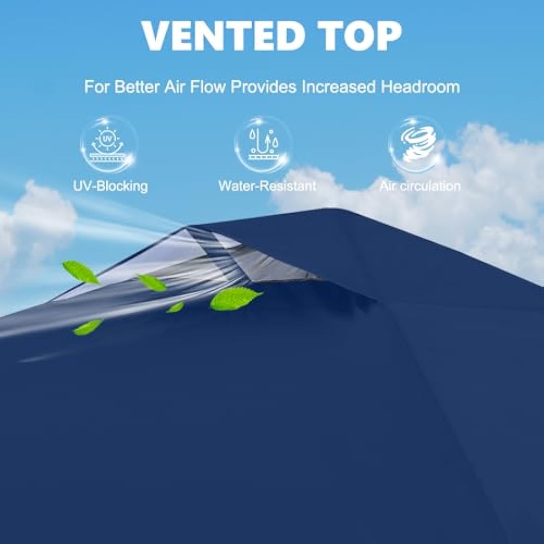 MASTERCANOPY Durable Ez Pop-up Gazebo Tent with 1 Sidewall (2.5x2.5M,Navy Blue)