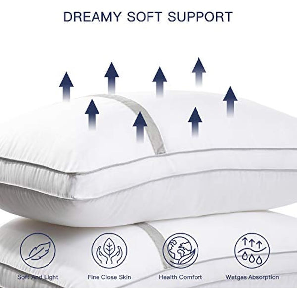BedStory 4 Pack Sleeping Pillows, Hotel Pillow Down Alternative Dust Mite Resistant & Hypoallergenic, Standard Size Bed Pillow for Neck/Shoulder Pain/Allergy Sufferers and Back/Stomach/Side Sleepers