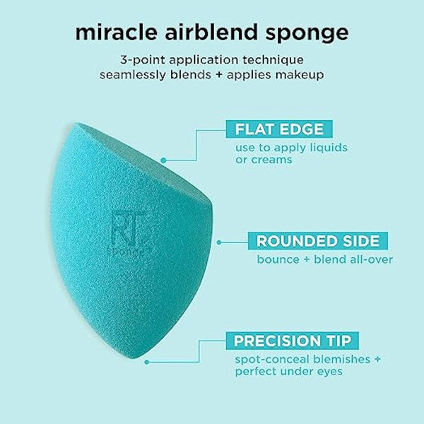 REAL TECHNIQUES New Miracle Airblend Sponge for Foundation - Matt Finish (1 Pack)
