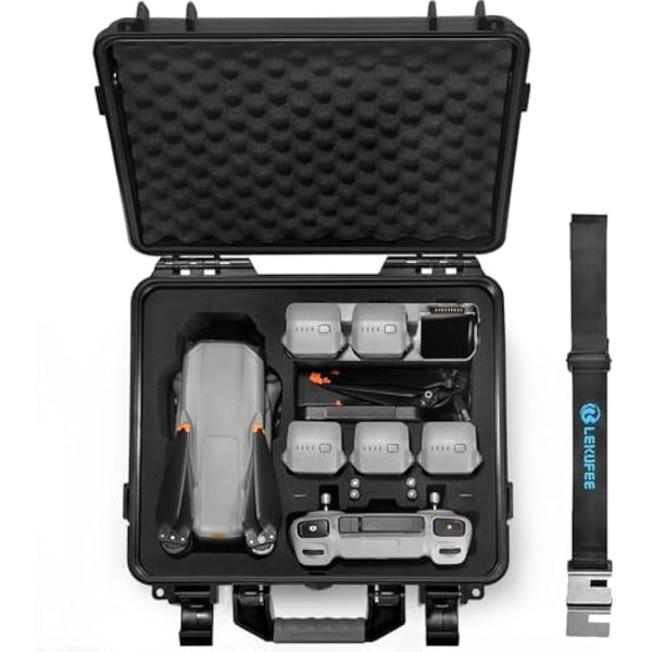 LEKUFEE Waterproof Hard Carrying Case Compatible with DJI Air 3S/DJI Air 3 Drone/Fly More Combo/DJI RC 2/DJI RC N3/DJI RC N2 Remote Controller and Accessories(Case Only)