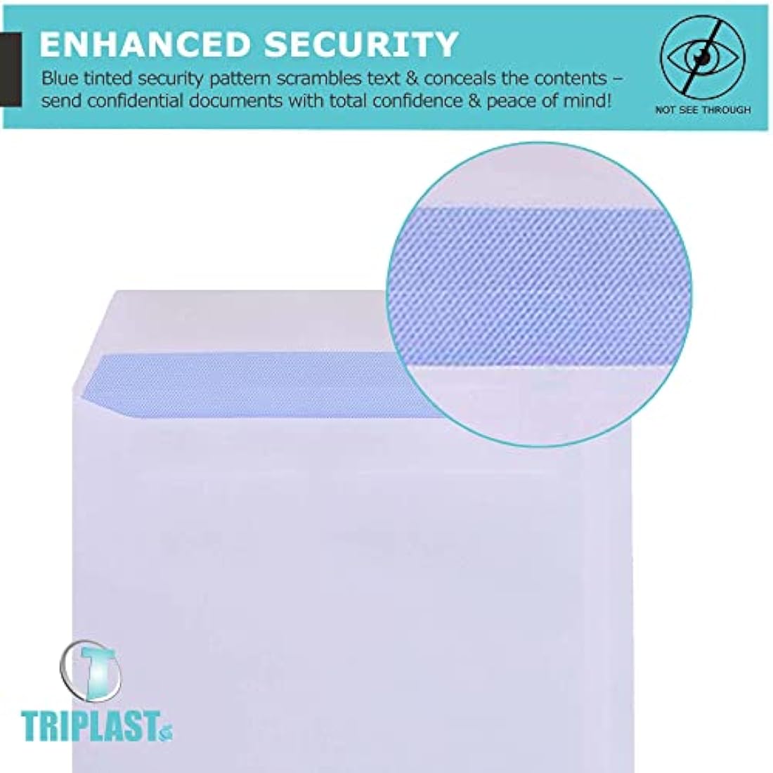 Triplast 100 x C5 Window Self Seal Security Envelopes (Size: 229x164mm) | Address Window, Self Sealing & Printer Safe Mailing Paper Envelopes | Ideal for Everyday Home, Office & Commercial Use