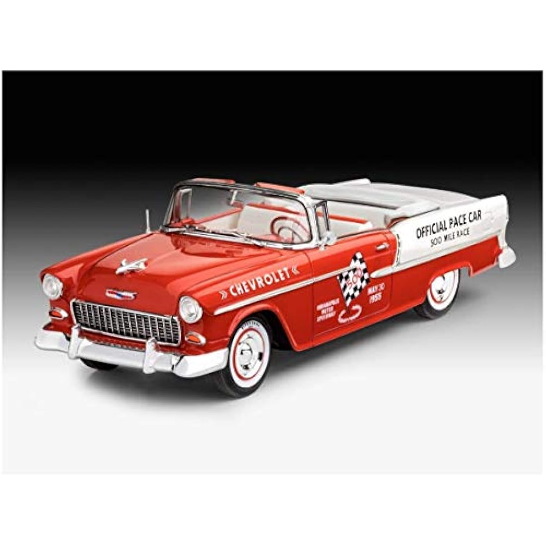 Revell 07686 1:24 '55 Chevy Indy Pace Car Plastic Model Kit, Various, 1/25