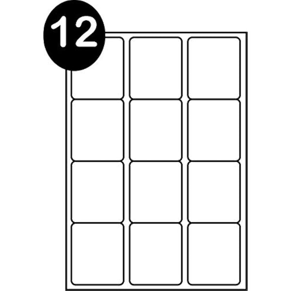 SmithPackaging A4 Self Adhesive Address Labels, 12 Labels Per Sheet, 100 Sheets, 63.5 x 72mm 1200 Labels