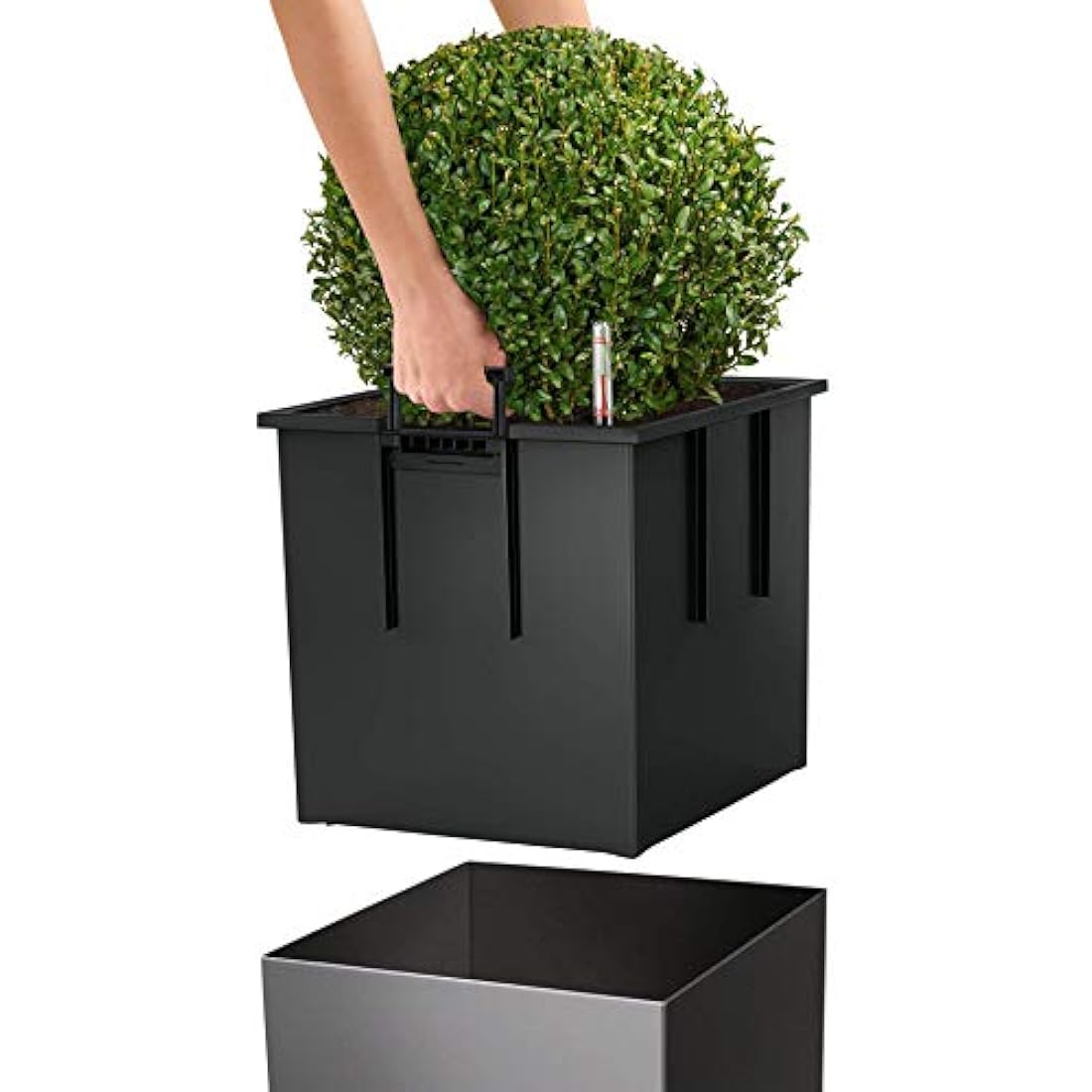 LECHUZA CUBE Premium 40 taupe high gloss 16365