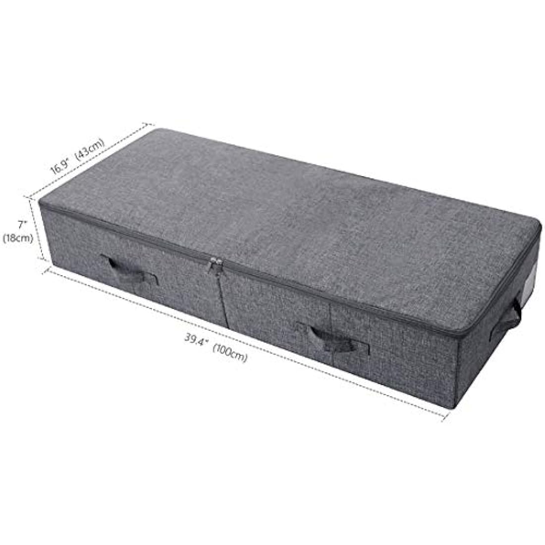 Amonsen Large Under the Bed Storage Container for Duvets, Blankets Bedding Accessories, Underbed Storage Boxes, Black Gray