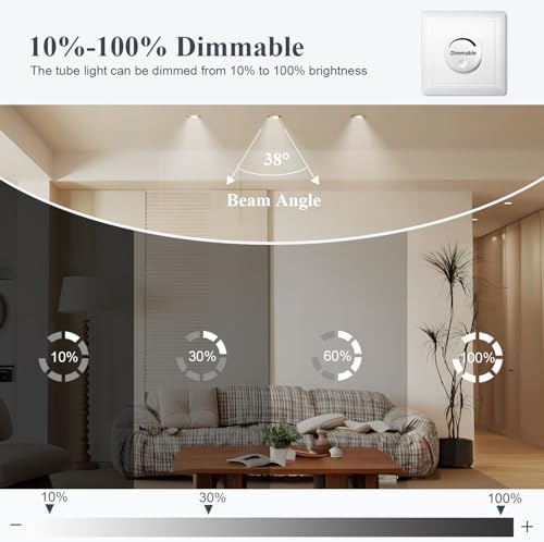 Sweier 6 Pack GU10 Dimmable LED Downlights IP65 Waterproof-5W 450LM Cool White 6000K Recessed Ceiling Spotlights,70mm Cutout,Die-Cast Aluminium,SCR Dimmer Compatible for Bathroom Kitchen Living Room