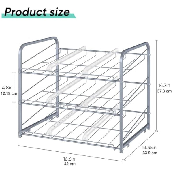 Stackable Can Rack Organizer, 2 Pack Can Dispenser Storage for 72 Cans, 3 Tier Can Storage Rack Holder for Kitchen Cabinet Pantry Countertop