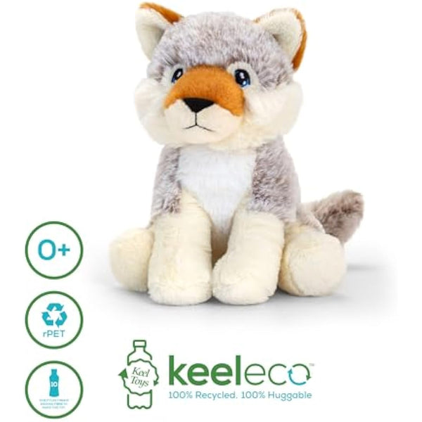 Deluxe Paws Plush Cuddly Soft Eco Toys 100% Recycled (Wolf)