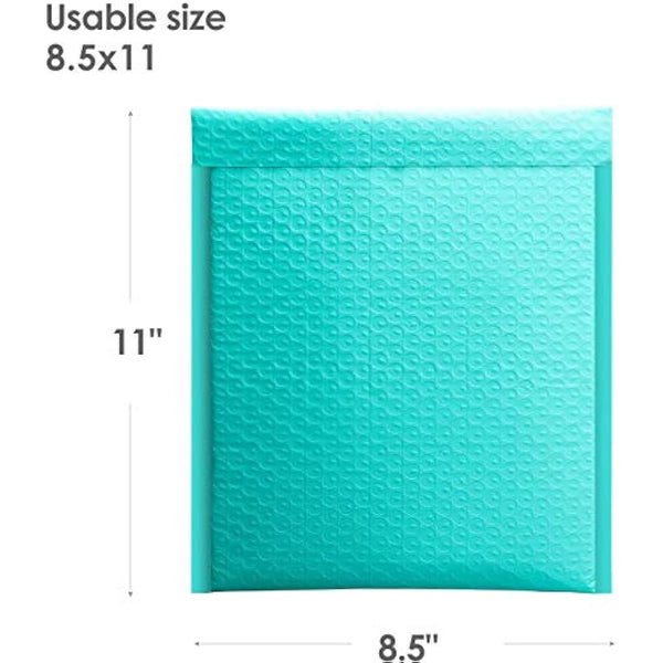 Switory 25pcs Poly Bubble Mailers A4 Padded Envelopes Bubble Envelopes Package Bags Lined Poly Mailer Self Seal Teal, 21.6cmx28cm