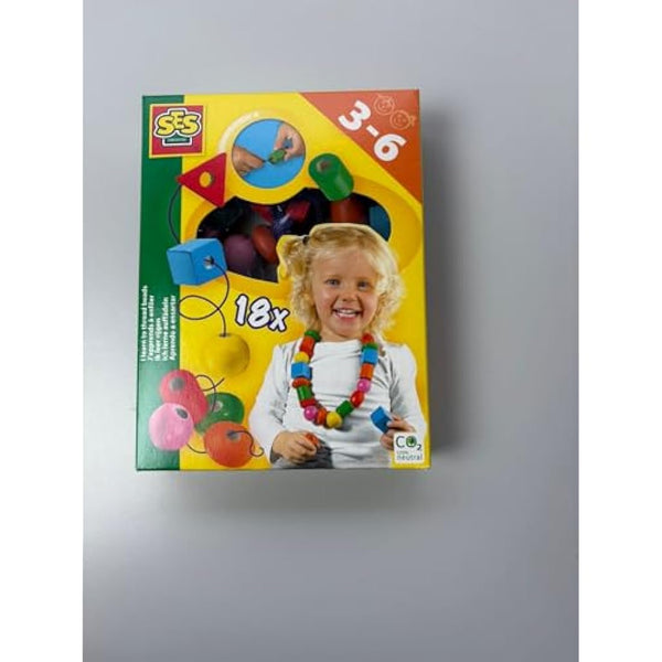 SES Creative 14808 Children's I Learn to Thread Beads, Blue