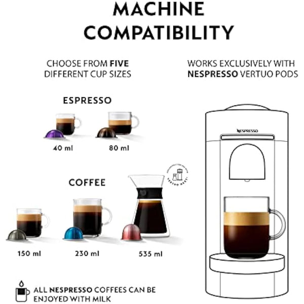 Nespresso Vertuo Plus Automatic Pod Coffee machine for Americano, Decaf, Espresso by Magimix in Red