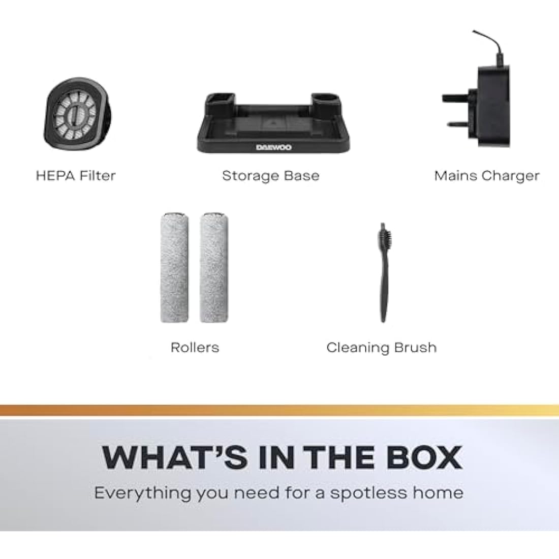 Daewoo Spotless Hurricane, 2In1 Floor Washer And Vacuum Cleaner With Self Cleaning Function, 30 Minute Run Time, Machine Washable Roller With Stand And Cleaning Brush