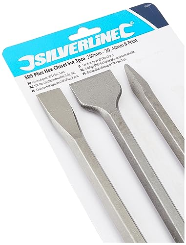 Silverline 515779 SDS Plus Hex Chisel Set 3pce 250 mm – 20, 40 mm and Point