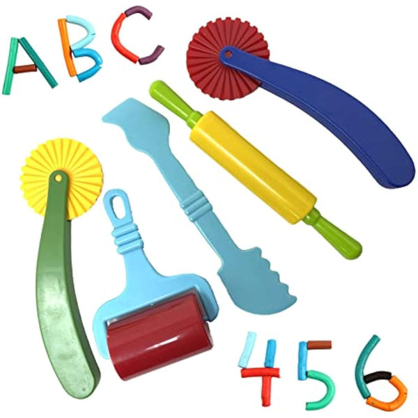 Playdough Set for Kids – 5 Dough Tools, Cutters & Accessories – Play Dough Tools for Toddlers Age 3+ – Creative Playdough Accessories for Craft & Sensory Play