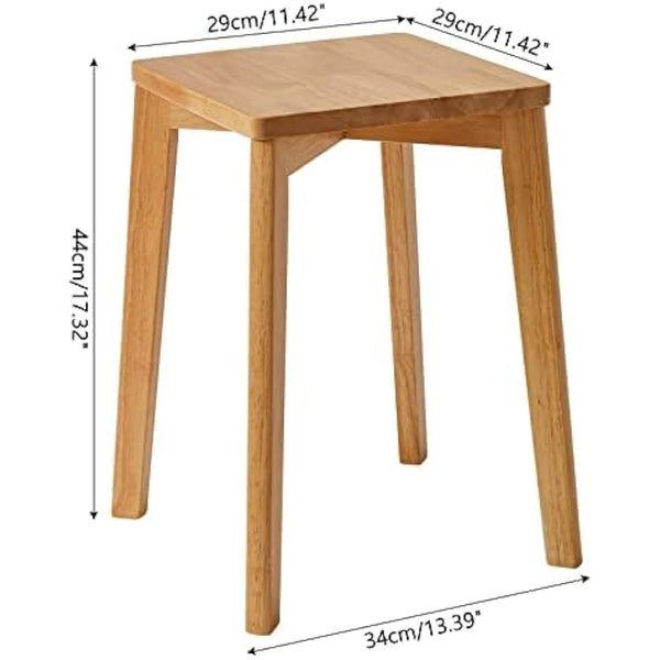 IBUYKE 4pcs Square Wooden Stool, Stacking Stools, Solid Wood Makeup Stool, Small stool for Home, Kitchen, Office, Classroom, 29x44x33cm RF-1501-4