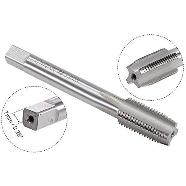 sourcing map 1/2"-20 UNF Tap and Die Set, HSS Machine Thread Tap with Round Threading Die, Right Hand