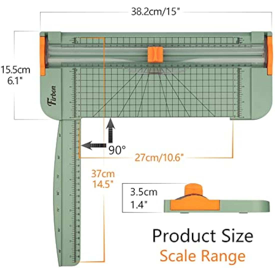 Firbon A4 Paper Cutter 12 Inch Titanium Paper Trimmer Scrapbooking Tool with Automatic Security Safeguard and Side Ruler for Craft Paper, Coupon, Label and Cardstock, Morandi
