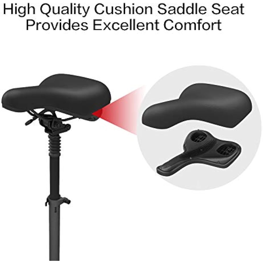 Segway-Ninebot Electric Scooter Seat Saddle for MAX G30P and G30LP, Adjustable Comfortable and Shock Absorbing MAX Seat Saddle, Black, Large
