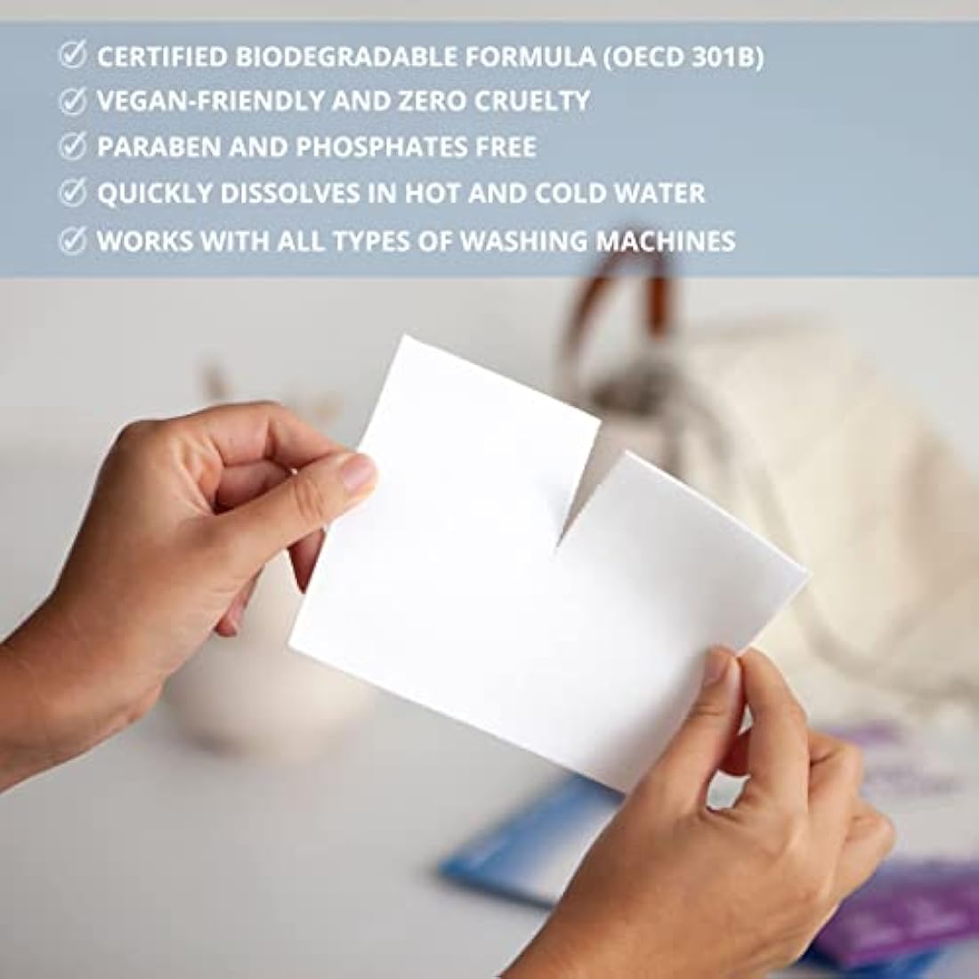 Proto Future Eco-Friendly Laundry Detergent Sheets - Biodegradable, Hypoallergenic, Zero Waste, Plastic-Free Eco-Strips - No Enzymes, Plant-Based Formula (60 washes, Lavender)
