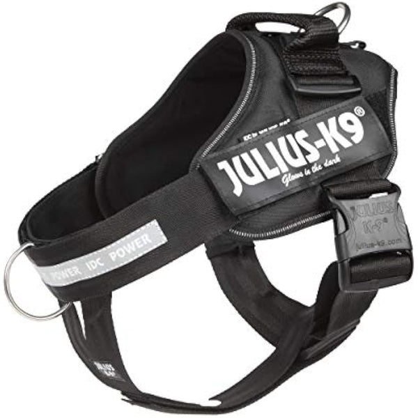 Julius-K9 Idc Dog Harness with Front Control Belt, Black, L/1