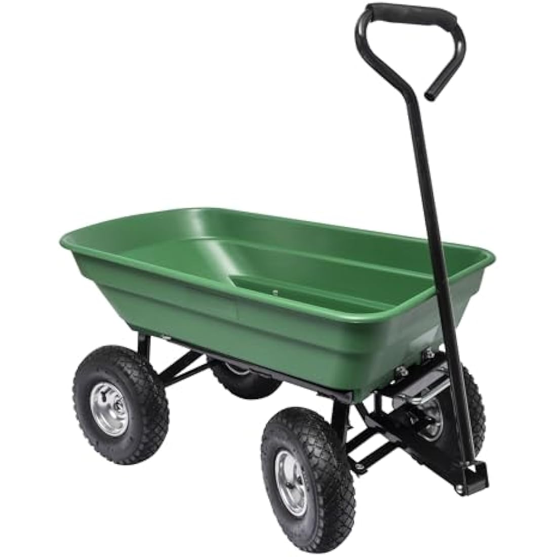 WERKA PRO Garden Trailer Trolley 52 litres, Alloy Steel, Green