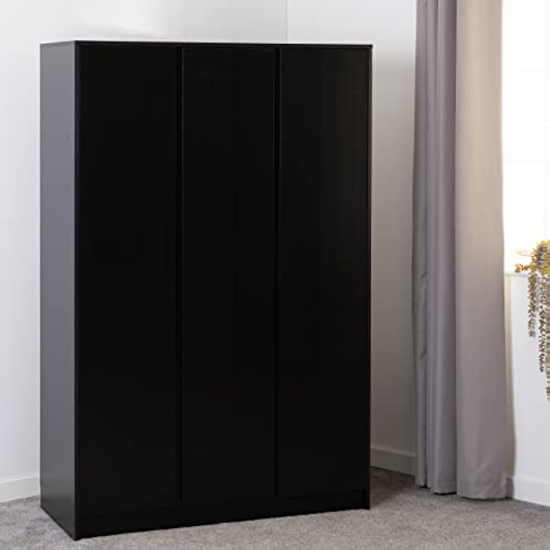 Seconique Malvern 3 Door Wardrobe in Black