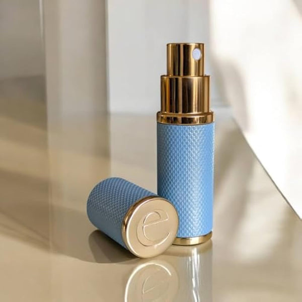 The Essential Atomizer Co. Patina 10ml refillable perfume atomiser with Gift Box. for handbag & travel. (SKY)