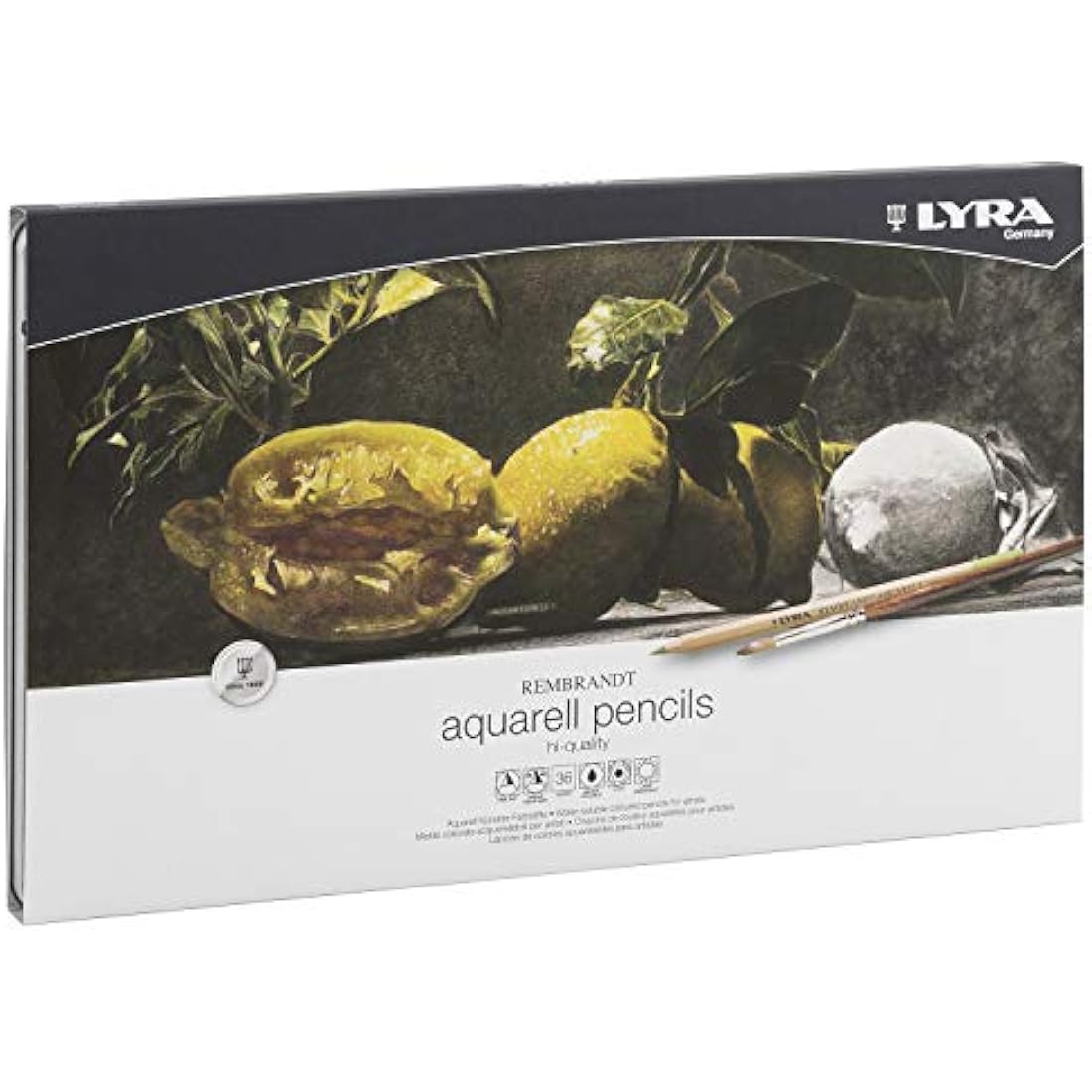 LYRA Rembrandt Aquarell, Fine Art Watercolour Pencil Set, 36 Assorted Colours, For Professionals & Students