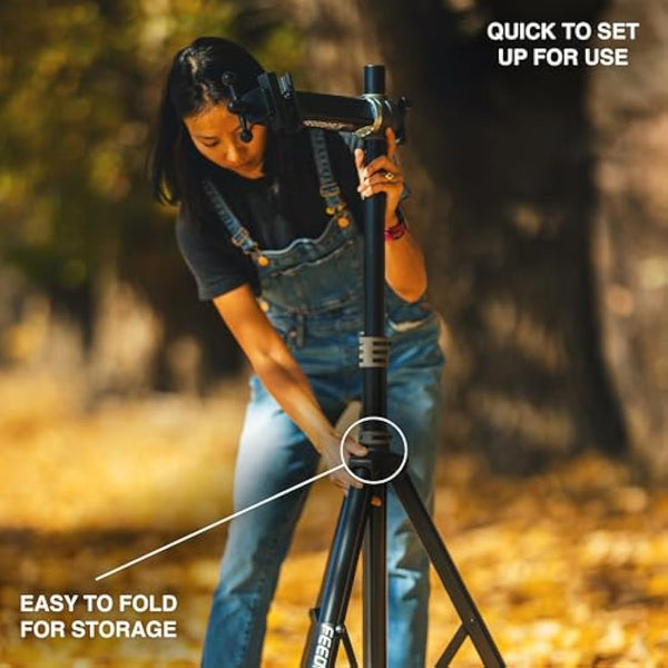 Feedback Sports - Sport Mechanic Bike Repair Stand - Folding Bike Stand for Maintenance - for Road, MTB - Lightweight, Compact, Adjustable Height Workstand