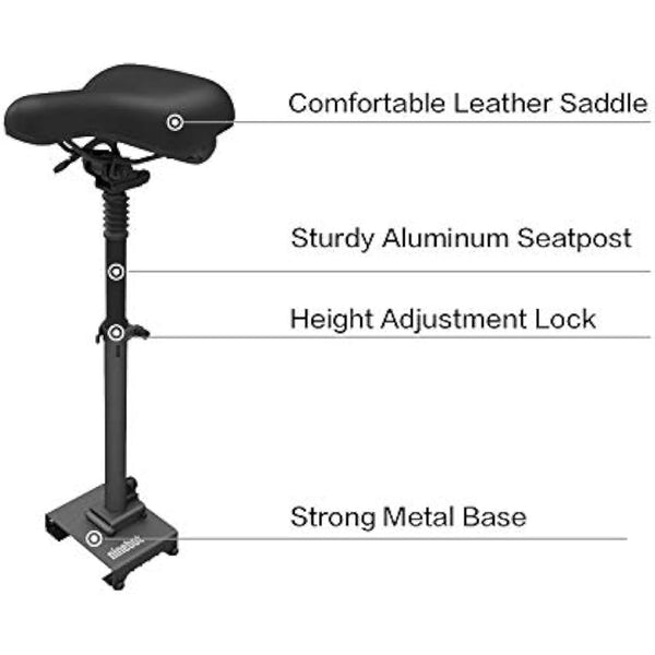 Segway-Ninebot Electric Scooter Seat Saddle for MAX G30P and G30LP, Adjustable Comfortable and Shock Absorbing MAX Seat Saddle, Black, Large