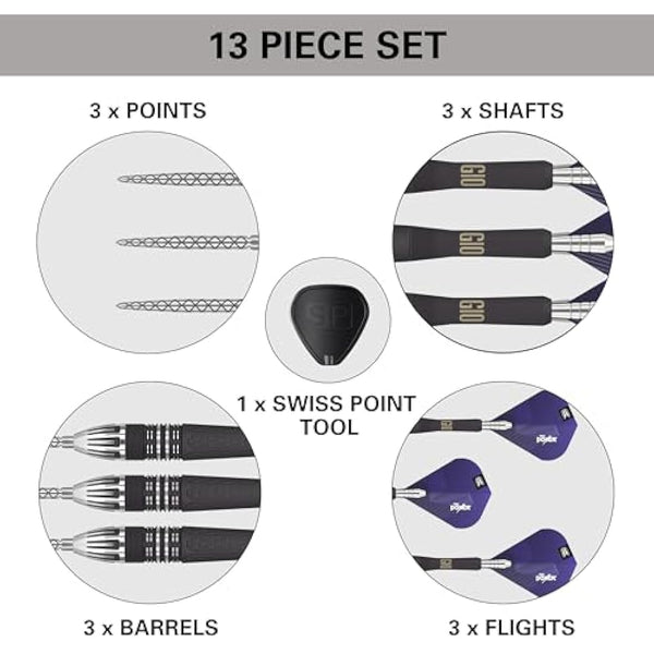 TARGET Darts Phil Taylor Power 9-Five Gen 10 95% Tungsten Swiss Point Steel Tip Darts Set