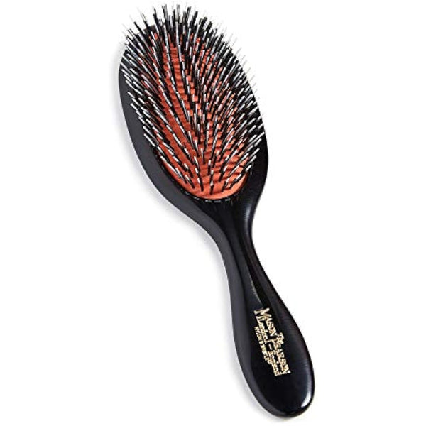 Mason Pearson BN3 Handy Boar Bristle Nylon Tufts Hair Brush, Cleaner, Gift Box