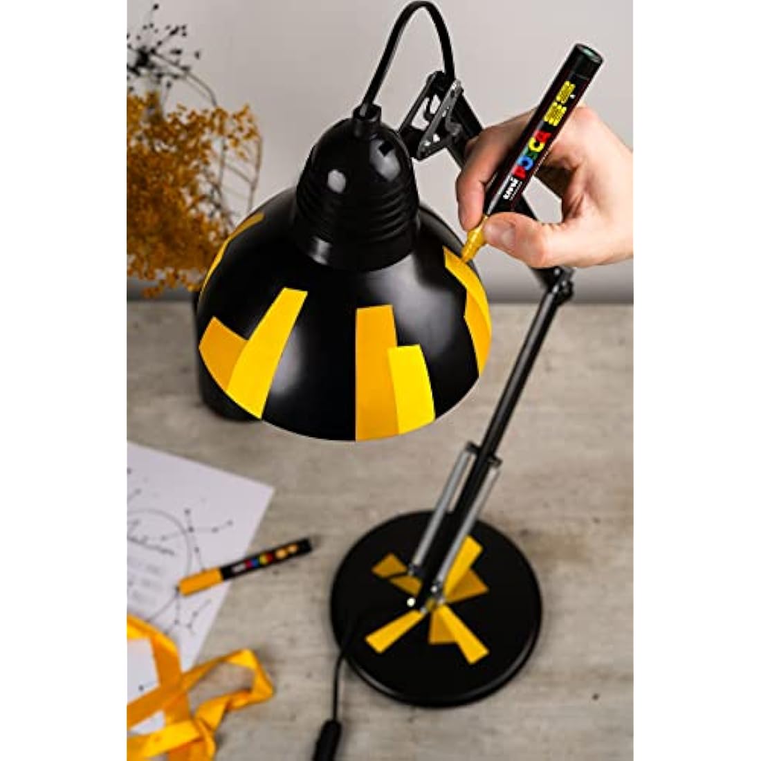 Posca - Water Based Permanent Marker Paint Pen - Multi Surface Use - PC-3M, PC-5M, PC-8K, & PC-17K Set - Black & White - Medium to Broad Pack of 8 Pens